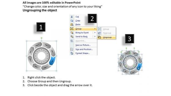 With Gears And Circular Arrows 8 Stages Business Plan Outlines PowerPoint Templates