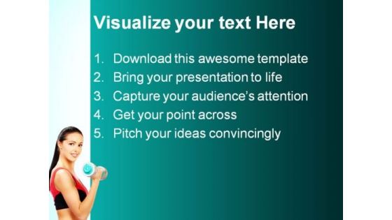 Woman Fitness Health PowerPoint Templates And PowerPoint Backgrounds 0911