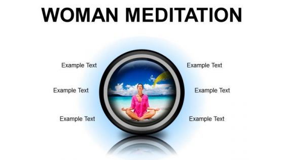 Woman Meditation Beach PowerPoint Presentation Slides Cc