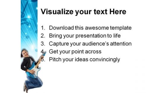 Woman With Guitar Music PowerPoint Themes And PowerPoint Slides 0811