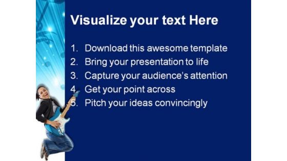 Woman With Guitar Music PowerPoint Themes And PowerPoint Slides 0811