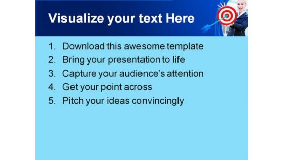 Woman With Target Business PowerPoint Themes And PowerPoint Slides 0611