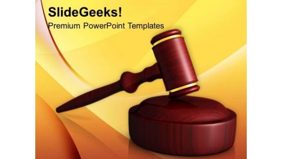 Wooden Gavel Law PowerPoint Templates Ppt Backgrounds For Slides 0113