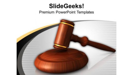 Wooden Gavel Law PowerPoint Templates Ppt Backgrounds For Slides 1212