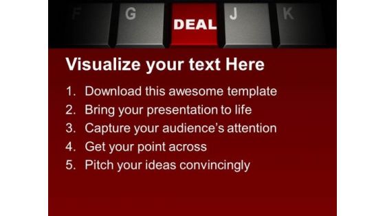 Word Deal On Computer Keyboard Business PowerPoint Templates Ppt Backgrounds For Slides 0113