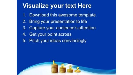 Word Loss On Stack Of Coins PowerPoint Templates Ppt Backgrounds For Slides 0213