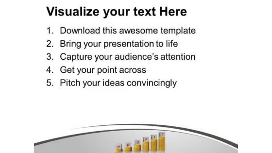 Word Profit On Stack Of Coins Bar Graph PowerPoint Templates Ppt Backgrounds For Slides 0213