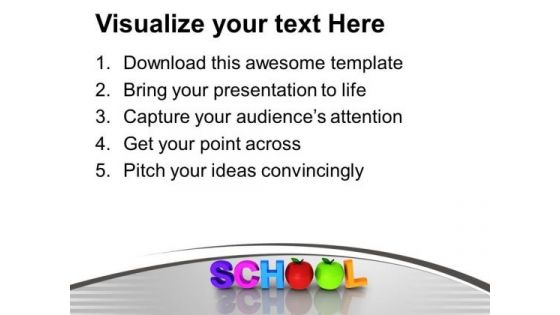 Word School With Apples Education PowerPoint Templates Ppt Backgrounds For Slides 0313