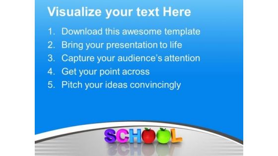 Word School With Apples Education PowerPoint Templates Ppt Backgrounds For Slides 0313