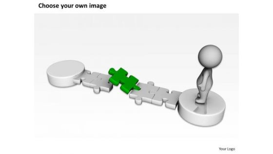 Work Flow Business Process Diagram 3d Man Blue Puzzle Solution PowerPoint Slides