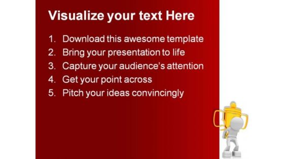 Worker With Cup Success PowerPoint Themes And PowerPoint Slides 0811