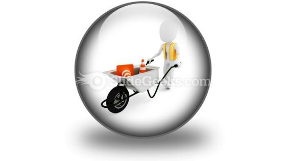 Worker Works Construction PowerPoint Icon C