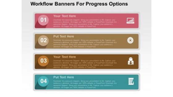 Workflow Banners For Progress Options PowerPoint Templates