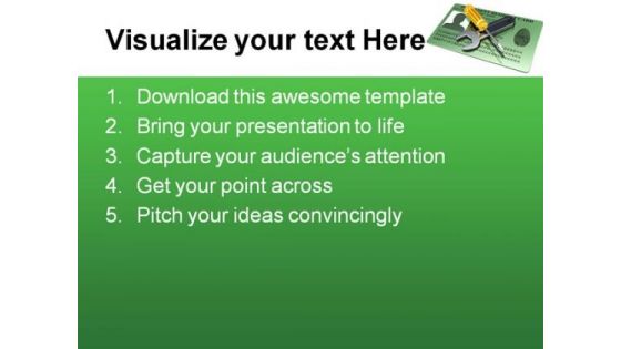 Working On A Green Card Industrial PowerPoint Templates And PowerPoint Backgrounds 0211