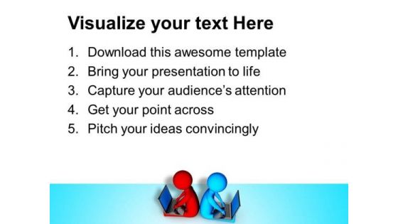 Working On Laptop Makes Your Business Easy PowerPoint Templates Ppt Backgrounds For Slides 0713