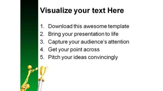 Working Together For Gold Trophy Business PowerPoint Themes And PowerPoint Slides 0511