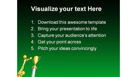 Working Together For Gold Trophy Business PowerPoint Themes And PowerPoint Slides 0511