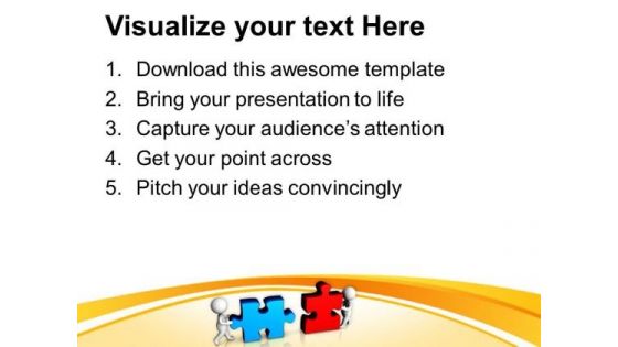 Working Together To Combine Puzzles PowerPoint Templates Ppt Backgrounds For Slides 0413