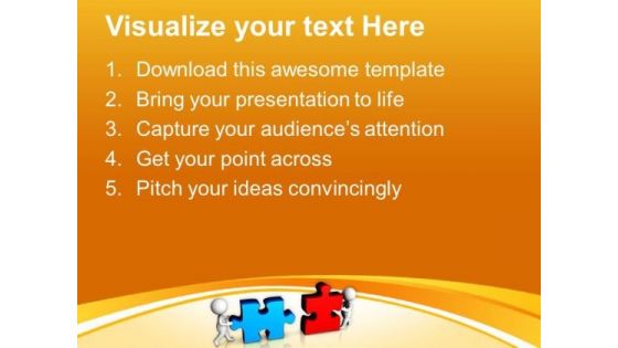 Working Together To Combine Puzzles PowerPoint Templates Ppt Backgrounds For Slides 0413