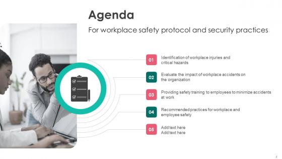 Workplace Safety Protocol And Security Practices Ppt Powerpoint Presentation Complete Deck With Slides