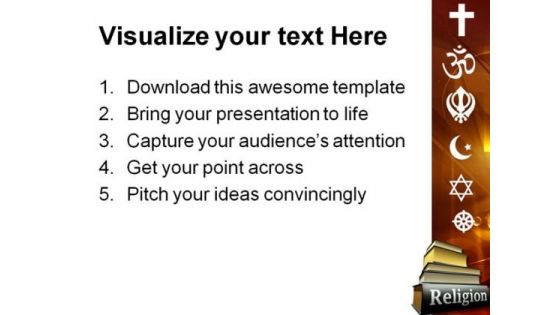 World Books Religion PowerPoint Template 1110