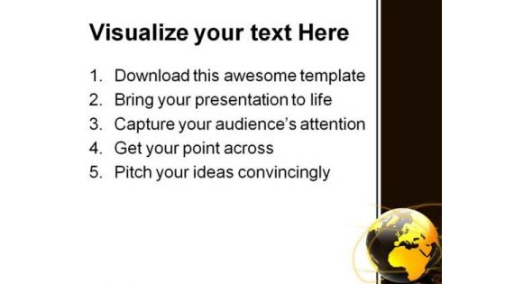 World Currency Globe PowerPoint Template 0610