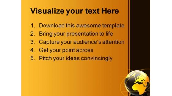 World Currency Globe PowerPoint Template 0610