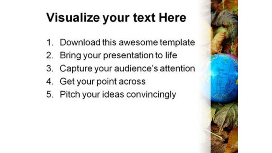 World In Autumn Globe PowerPoint Themes And PowerPoint Slides 0411
