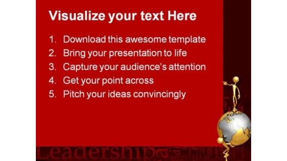 World Leader Leadership PowerPoint Themes And PowerPoint Slides 0811