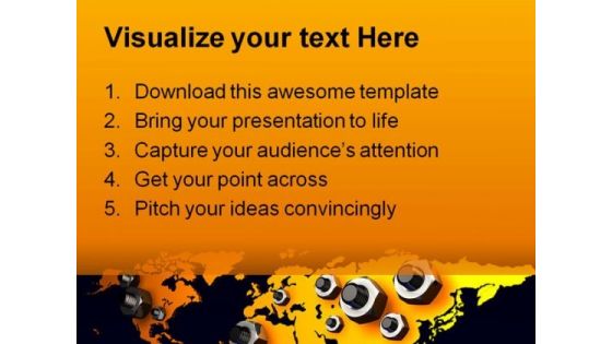 World Map01 Business People PowerPoint Template 0810
