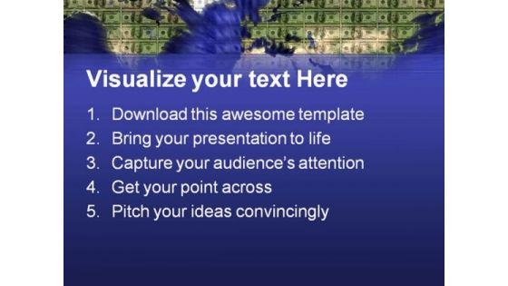 World Map Globe PowerPoint Template 1010