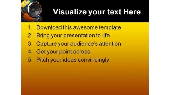World Music Globe PowerPoint Template 1110