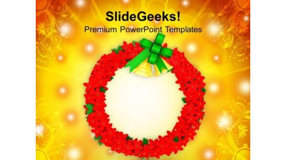 Wreath On Abstract Background PowerPoint Templates Ppt Backgrounds For Slides 1212