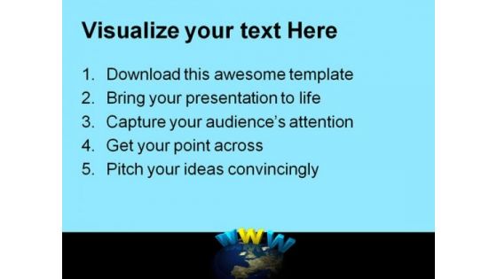 Www With Earth Internet PowerPoint Templates And PowerPoint Backgrounds 0211
