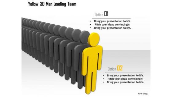 Yellow 3d Men Leading Team