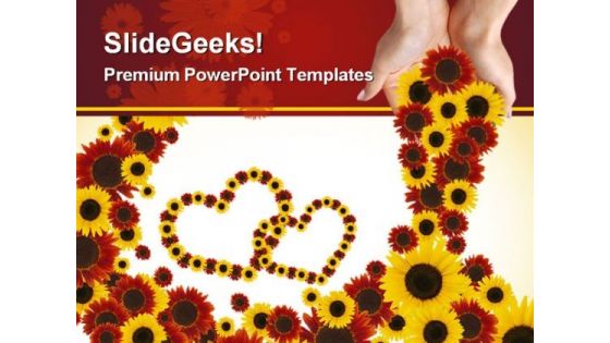 Yellow And Red Flower Hearts Nature PowerPoint Templates And PowerPoint Backgrounds 0311