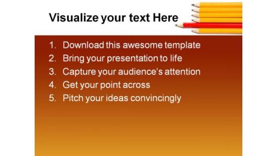 Yellow And Red Pencils Business PowerPoint Templates And PowerPoint Backgrounds 0811