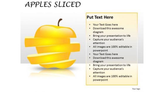 Yellow Apples Sliced PowerPoint Slides And Ppt Diagram Templates