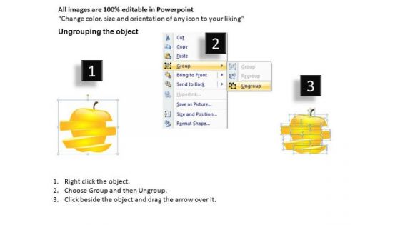 Yellow Apples Sliced PowerPoint Slides And Ppt Diagram Templates