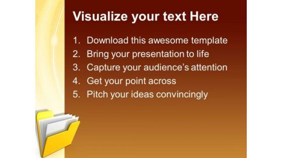 Yellow Computer Folder Internet PowerPoint Templates And PowerPoint Themes 1112