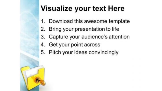 Yellow Computer Folder With-key Internet PowerPoint Templates And PowerPoint Themes 1112