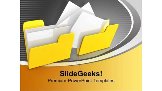 Yellow Copy And Paste Folders Computer PowerPoint Templates Ppt Backgrounds For Slides 0113