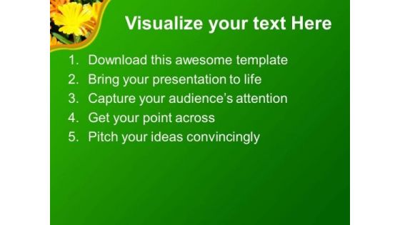Yellow Daisy Flower Background PowerPoint Templates Ppt Backgrounds For Slides 0613