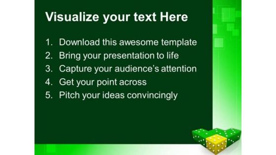 Yellow Dice Winning Leadership PowerPoint Templates And PowerPoint Themes 0612