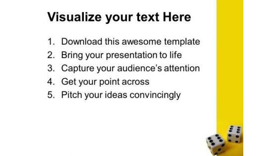 Yellow Dices Game PowerPoint Templates And PowerPoint Themes 0512