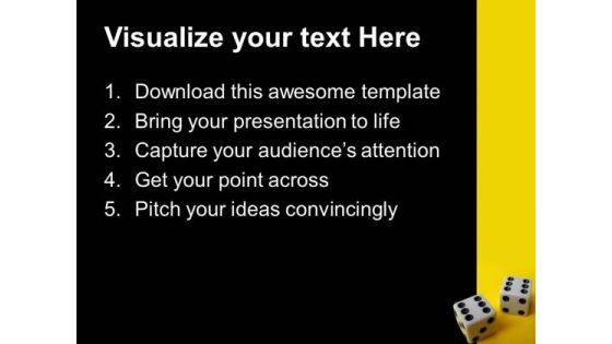 Yellow Dices Game PowerPoint Templates And PowerPoint Themes 0512
