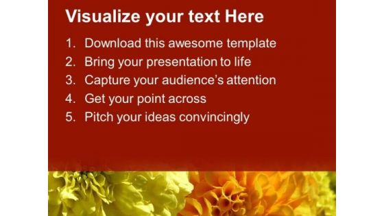 Yellow Flower Background With Unique Design PowerPoint Templates Ppt Backgrounds For Slides 0713