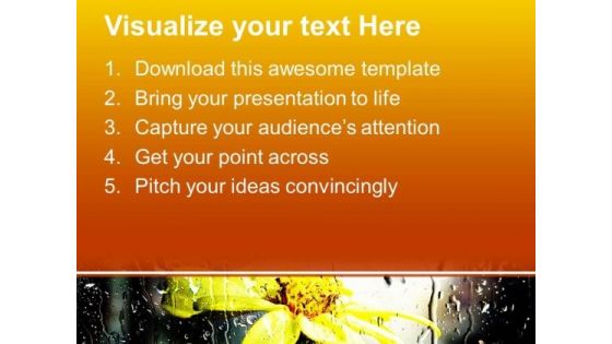 Yellow Flower With Rain Theme PowerPoint Templates Ppt Backgrounds For Slides 0613