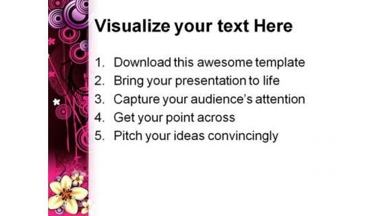 Yellow Flowers Abstract Design PowerPoint Themes And PowerPoint Slides 0611