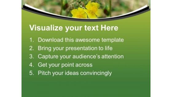 Yellow Flowers With Background PowerPoint Templates Ppt Backgrounds For Slides 0613